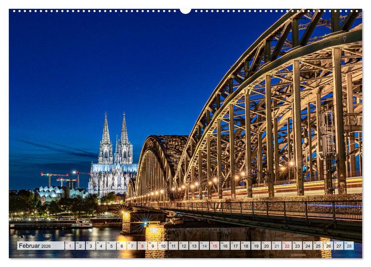 Produktbild: K&ouml;lsche Impressionen bei Tag und Nacht (hochwertiger Premium Wandkalender 2026 DIN A2 quer), Kunstdruck in Hochglanz