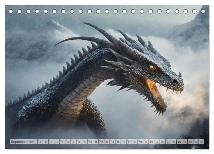 Produktbild: Drachen - Herrscher der Welt (Tischkalender 2026 DIN A5 quer), CALVENDO Monatskalender
