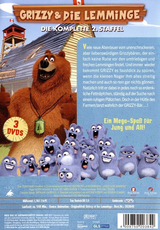 Produktbild: Grizzy & Die Lemminge - Die komplette Staffel 2 (78 Episoden) [3 DVDs]