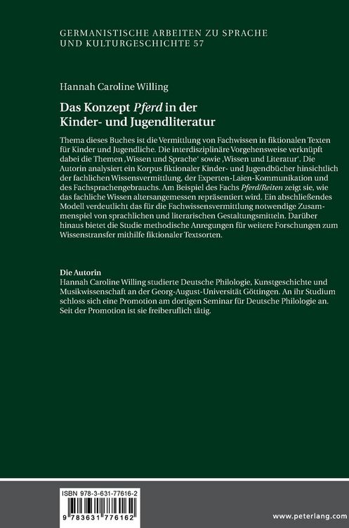 Produktbild: Das Konzept &laquo;Pferd&raquo; in der Kinder- und Jugendliteratur