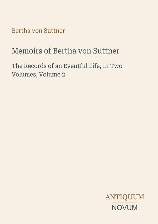 Produktbild: Memoirs of Bertha von Suttner