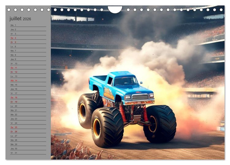 Produktbild: Monster trucks La confrontation ultime (Calendrier mural 2026 DIN A4 vertical), CALVENDO calendrier mensuel
