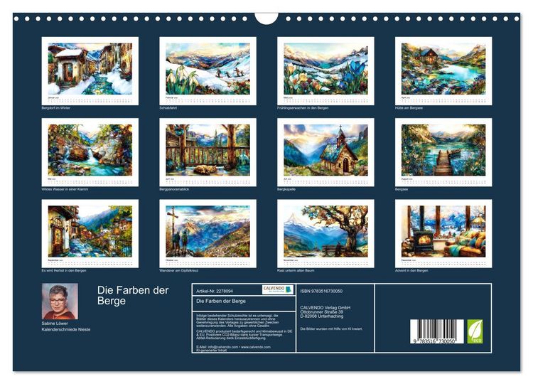 Produktbild: Die Farben der Berge (Wandkalender 2026 DIN A3 quer), CALVENDO Monatskalender
