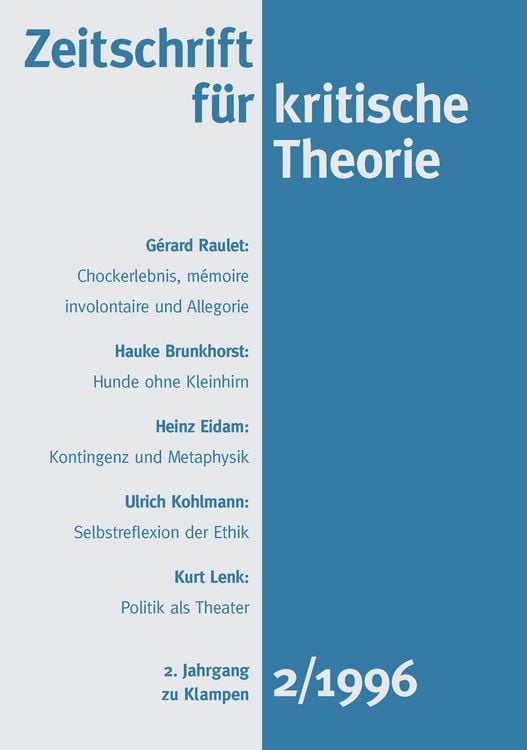Produktbild: Zeitschrift f&uuml;r kritische Theorie / Zeitschrift f&uuml;r kritische Theorie, Heft 2 (1996)