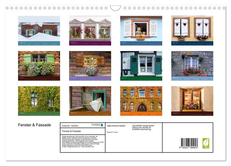 Produktbild: Fenster & Fassade (Wandkalender 2026 DIN A3 quer), CALVENDO Monatskalender