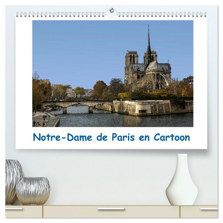 Produktbild: Notre-Dame de Paris en Cartoon (Calendrier mural 2026 DIN A2 vertical) calendrier de bureau