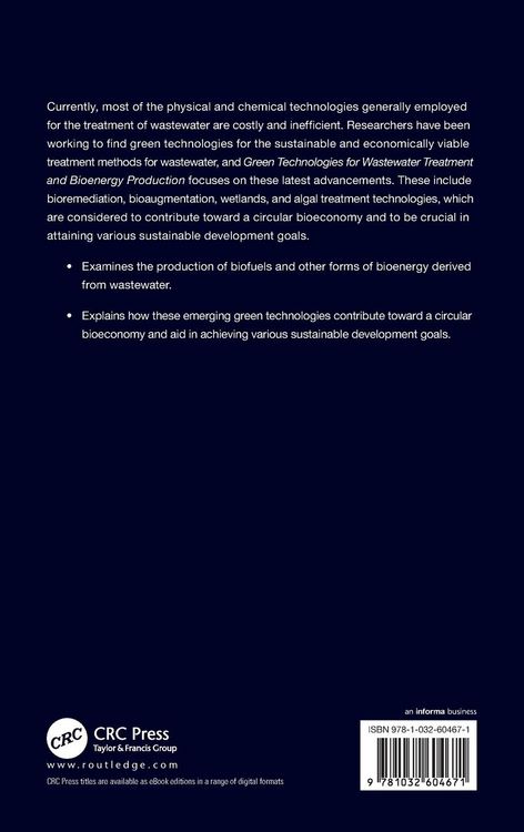 Produktbild: Green Technologies for Wastewater Treatment and Bioenergy Production