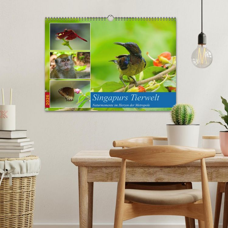 Produktbild: Singapurs Tierwelt (Wandkalender 2026 DIN A3 quer), CALVENDO Monatskalender