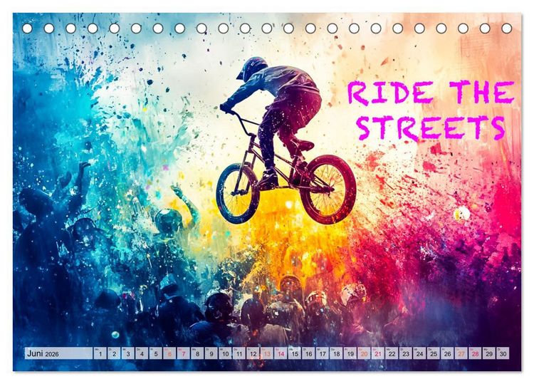 Produktbild: BMX - Coole Slogans (Tischkalender 2026 DIN A5 quer), CALVENDO Monatskalender