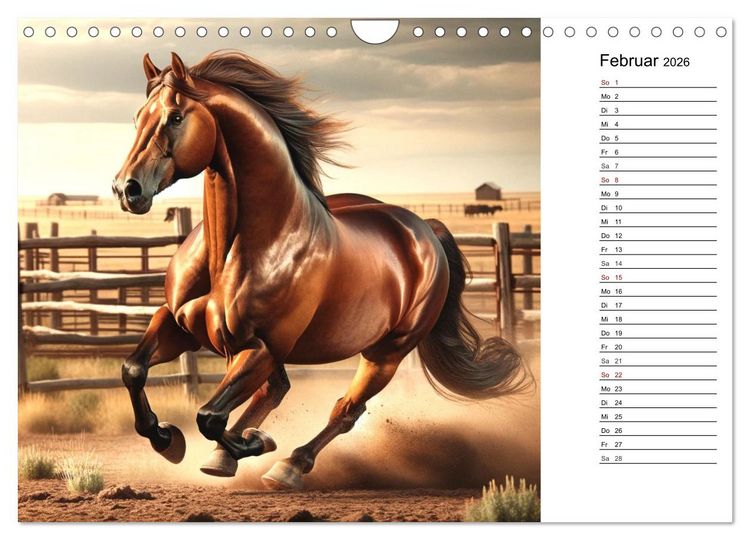 Produktbild: Pferde - die Sch&ouml;nheit edler Pferderassen (Wandkalender 2026 DIN A4 quer), CALVENDO Monatskalender