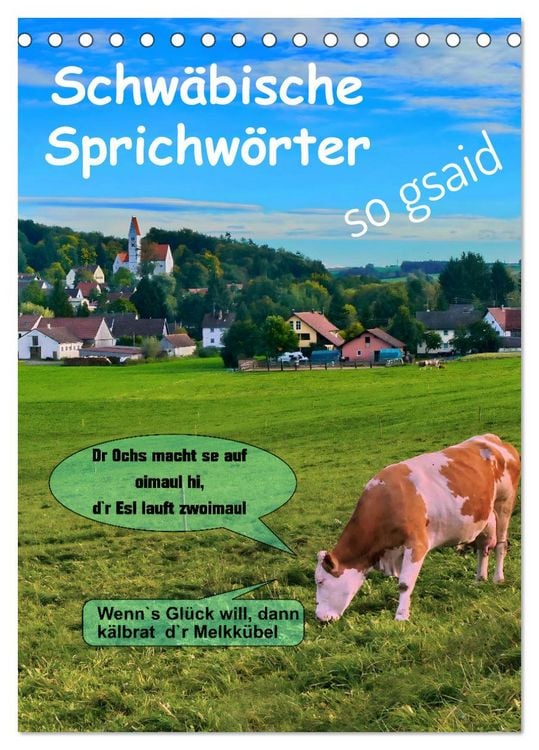 Produktbild: Schw&auml;bische Sprichw&ouml;rter - so gsaid (Tischkalender 2026 DIN A5 hoch), CALVENDO Monatskalender