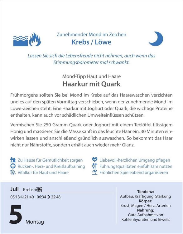 Produktbild: Leben mit dem Mond Tagesabrei&szlig;kalender 2027 - Praktische Tipps Tag f&uuml;r Tag