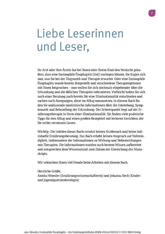 Produktbild: Eosinophile &Ouml;sophagitis - Der Ern&auml;hrungsleitfaden
