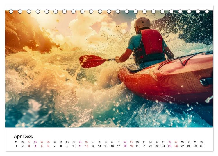 Produktbild: Kajak Erlebnisse (Tischkalender 2026 DIN A5 quer), CALVENDO Monatskalender