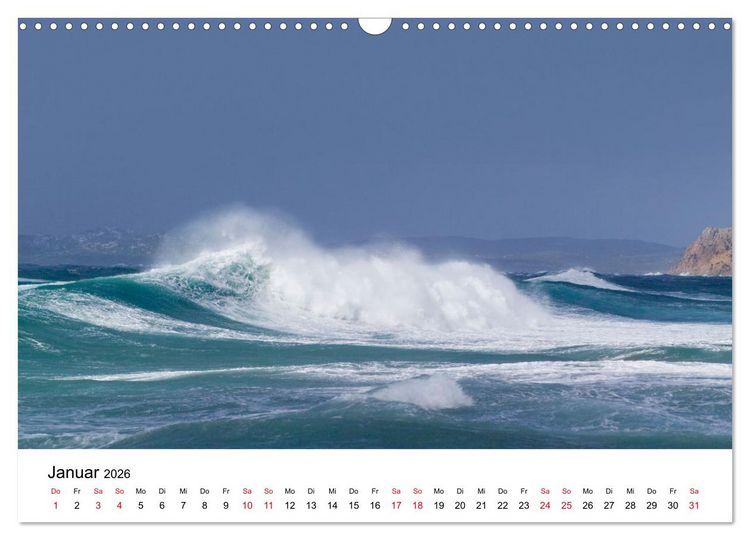 Produktbild: Naturschauspiel Wellen (Wandkalender 2026 DIN A3 quer), CALVENDO Monatskalender