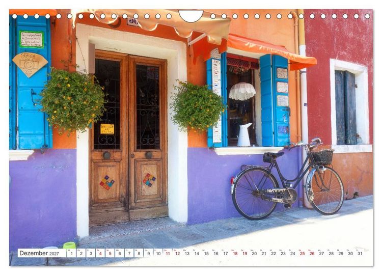 Produktbild: Venedig und Burano - Lagunenstadt und bunte H&auml;user (Wandkalender 2027 DIN A4 quer), CALVENDO Monatskalender