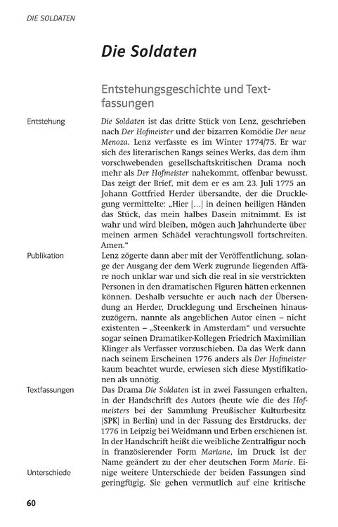 Produktbild: Klett Lekt&uuml;rehilfen J. M. R. Lenz, Der Hofmeister/Die Soldaten