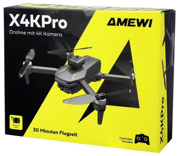 Produktbild: Amewi AMXFlight X4KPro Quadrocopter RtF Kameraflug Grau