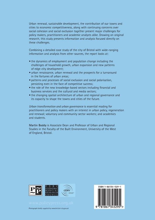 Produktbild: Urban transformation and urban governance