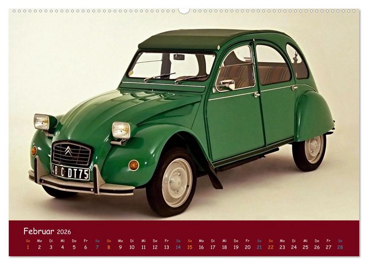 Produktbild: Citroen 2 CV Kult um die Ente (Wandkalender 2026 DIN A2 quer), CALVENDO Monatskalender