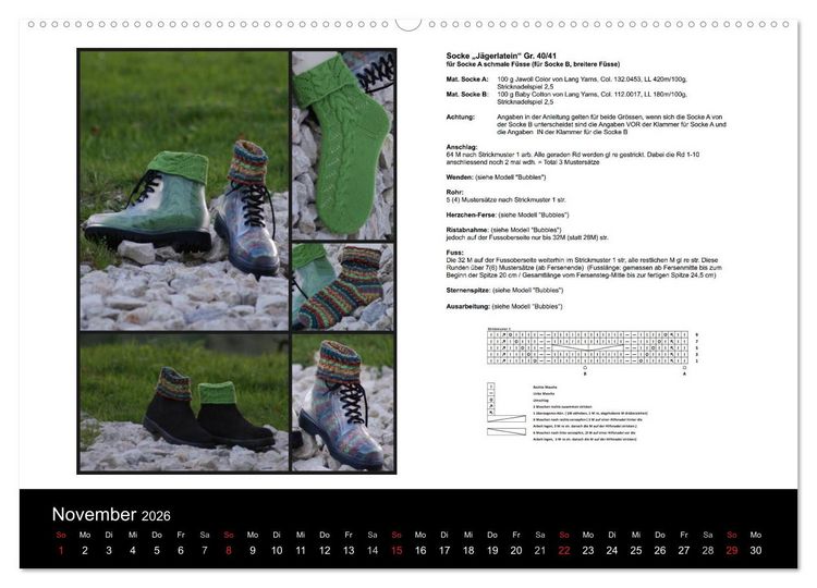 Produktbild: Sockenkalender Bootsocks 2026 (hochwertiger Premium Wandkalender 2026 DIN A2 quer), Kunstdruck in Hochglanz