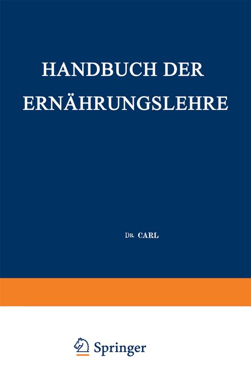 Produktbild: Handbuch der Ern&auml;hrungslehre