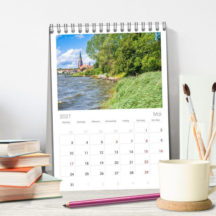 Produktbild: Tischplaner 2027 - Unterwegs in Schleswig (A5 Tischkalender zum Aufstellen) CALVENDO