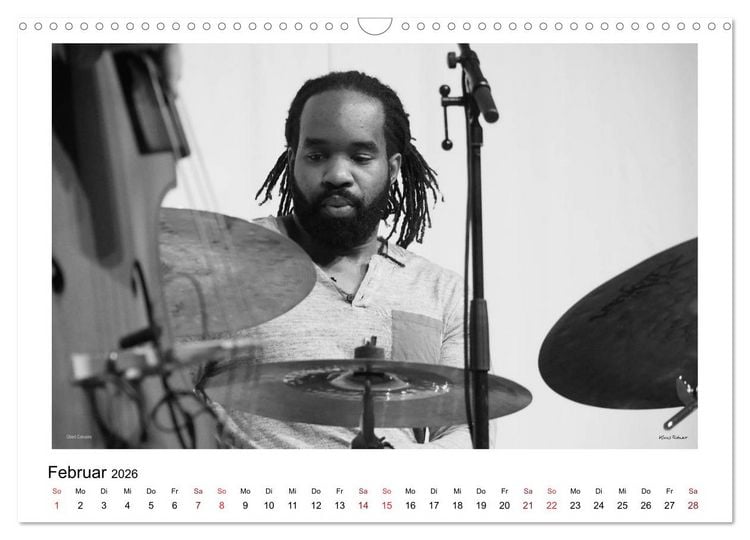 Produktbild: Internationale Meister des Jazz in Schwarzwei&szlig; (Wandkalender 2026 DIN A3 quer), CALVENDO Monatskalender