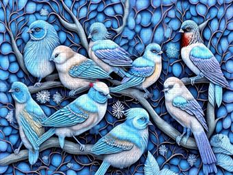 Produktbild: CALVENDO Puzzle Winterversammlung | 1000 Teile Lege-Gr&ouml;&szlig;e 64x48cm Foto-Puzzle f&uuml;r gl&uuml;ckliche Stunden