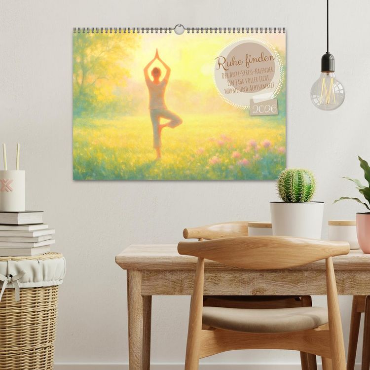 Produktbild: Ruhe finden - Der Anti-Stress-Kalender - Ein Jahr voller W&auml;rme und Achtsamkeit (Wandkalender 2026 DIN A3 quer), CALVENDO Monatskalender