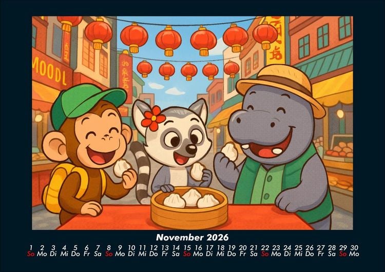Produktbild: Milo, Lulu & Sash in Bangkok 2026 Fotokalender DIN A4