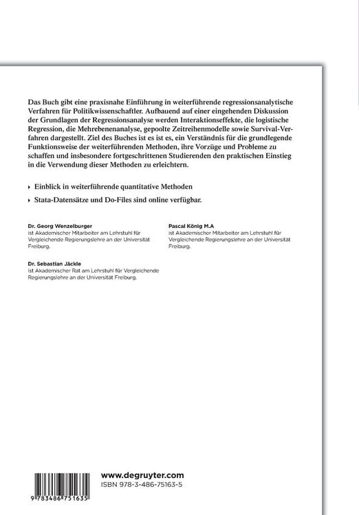 Produktbild: Weiterführende statistische Methoden für Politikwissenschaftler
