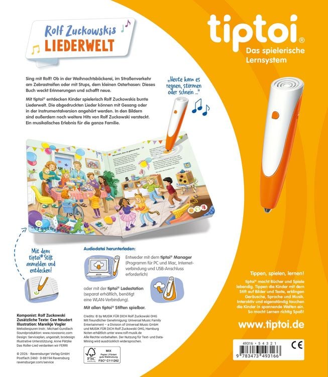 Produktbild: tiptoi&reg; Liederb&uuml;cher - Rolf Zuckowskis Liederwelt