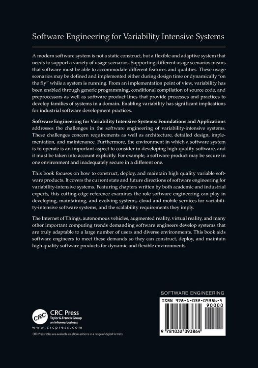 Produktbild: Software Engineering for Variability Intensive Systems