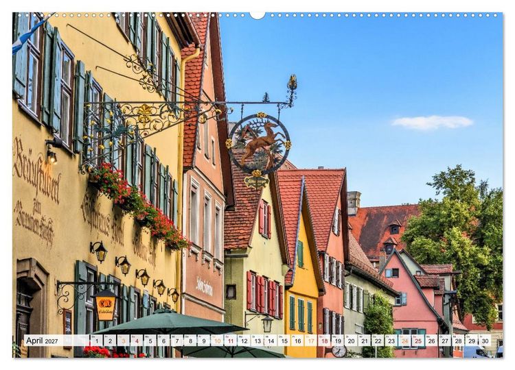 Produktbild: Dinkelsb&uuml;hl - Zw&ouml;lf Momente in der Altstadt (hochwertiger Premium Wandkalender 2027 DIN A2 quer), Kunstdruck in Hochglanz