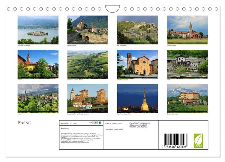 Produktbild: Piemont (Wandkalender 2026 DIN A4 quer), CALVENDO Monatskalender