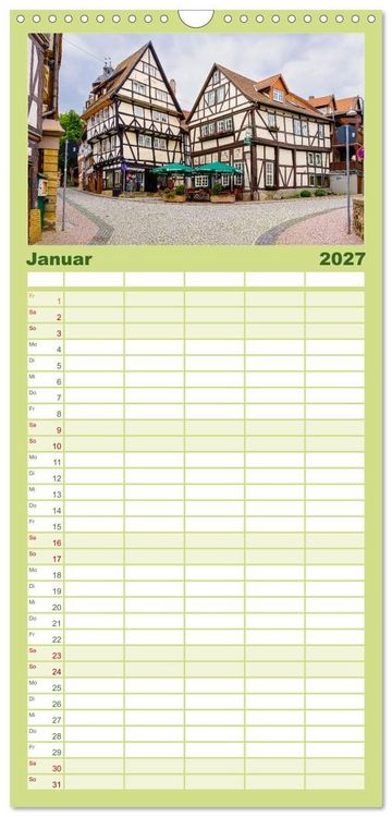 Produktbild: Familienplaner 2027 - Ein Blick auf Alsfeld mit 5 Spalten (Wandkalender, 21 x 45 cm) CALVENDO