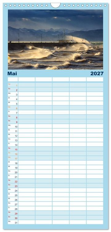 Produktbild: Familienplaner 2027 - Bodensee Weitblicke mit 5 Spalten (Wandkalender, 21 x 45 cm) CALVENDO