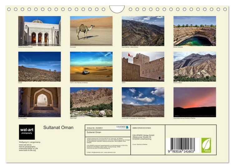 Produktbild: Sultanat Oman (Wandkalender 2026 DIN A4 quer), CALVENDO Monatskalender