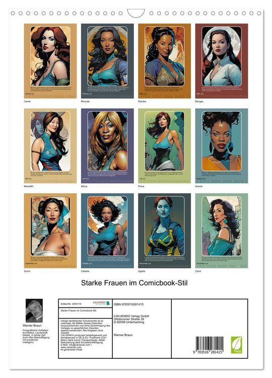 Produktbild: Starke Frauen im Comicbook-Stil (Wandkalender 2026 DIN A3 hoch), CALVENDO Monatskalender