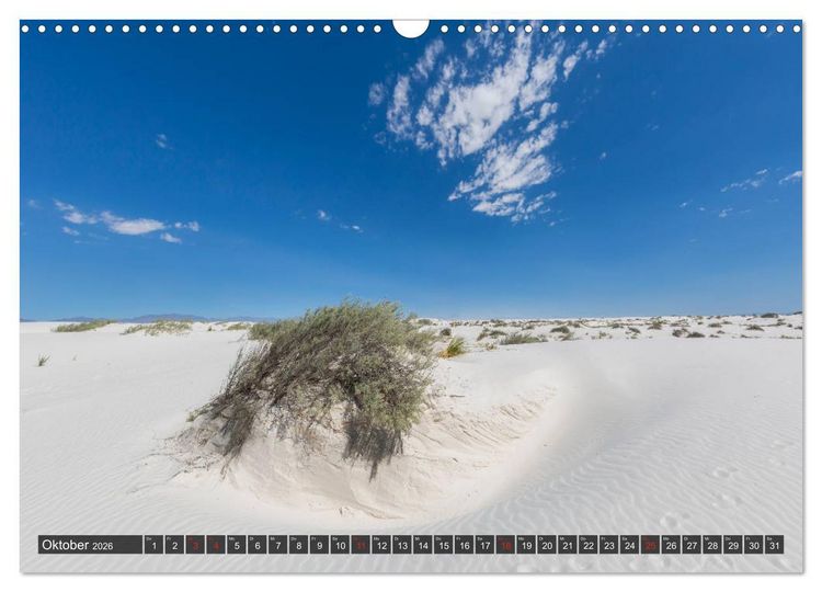 Produktbild: WHITE SANDS Die wei&szlig;e W&uuml;ste in New Mexico (Wandkalender 2026 DIN A3 quer), CALVENDO Monatskalender