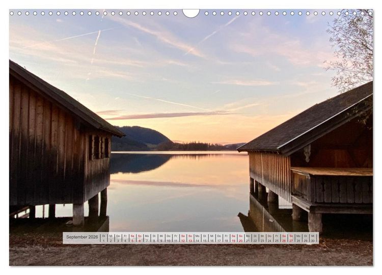 Produktbild: Alpenauszeit - Traumhafte Bergmomente am Wasser (Wandkalender 2026 DIN A3 quer), CALVENDO Monatskalender
