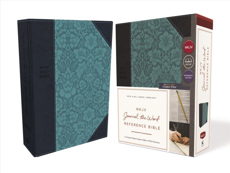 Produktbild: NKJV, Journal the Word Reference Bible, Imitation Leather, Blue, Red Letter Edition, Comfort Print