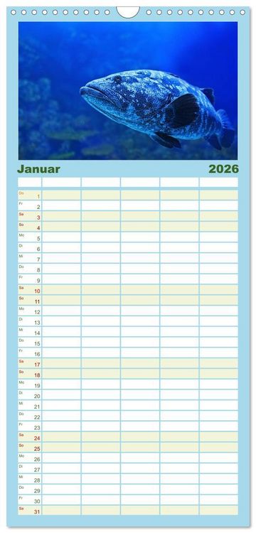 Produktbild: Familienplaner 2026 - Tiefsee - Ein Abenteuer ins Unbekannte. mit 5 Spalten (Wandkalender, 21 x 45 cm) CALVENDO