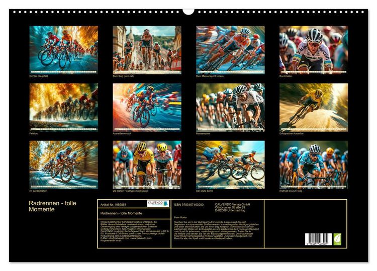 Produktbild: Radrennen - tolle Momente (Wandkalender 2026 DIN A2 quer), CALVENDO Monatskalender