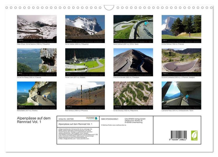 Produktbild: Alpenp&auml;sse auf dem Rennrad Vol. 1 (Wandkalender 2027 DIN A3 quer), CALVENDO Monatskalender
