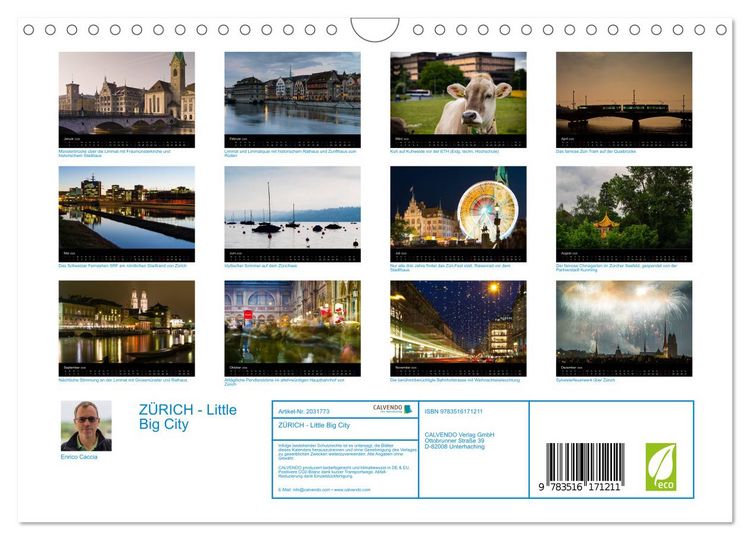 Produktbild: Z&Uuml;RICH - Little Big City (Wandkalender 2026 DIN A4 quer), CALVENDO Monatskalender