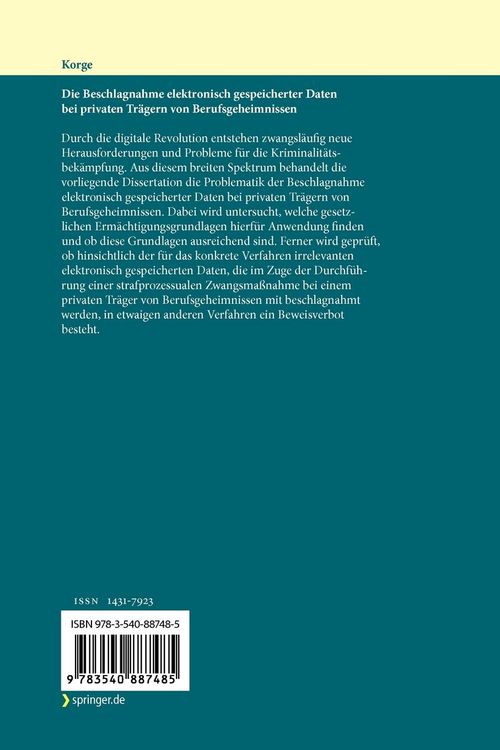 Produktbild: Die Beschlagnahme elektronisch gespeicherter Daten bei privaten Tr&auml;gern von Berufsgeheimnissen