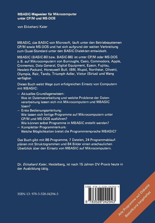 Produktbild: MBASIC-Wegweiser f&uuml;r Mikrocomputer unter CP/M und MS-DOS