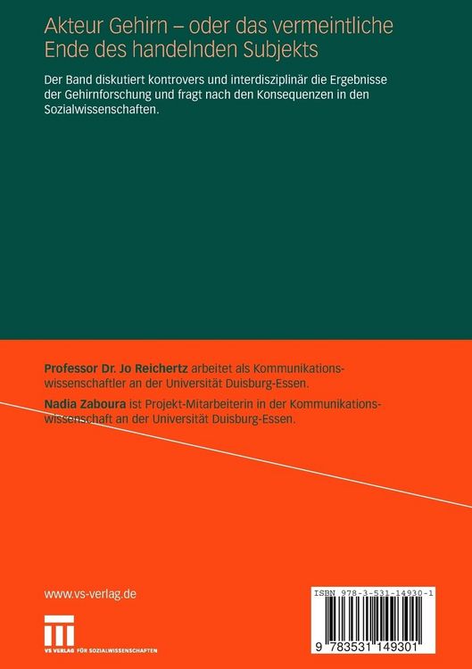 Produktbild: Akteur Gehirn - oder das vermeintliche Ende des handelnden Subjekts